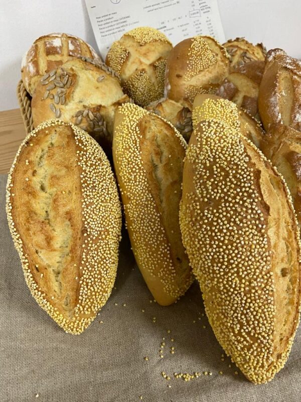 Fotografia de diversos pans de blat de moro fets amb MaizeMix de Backaldrin